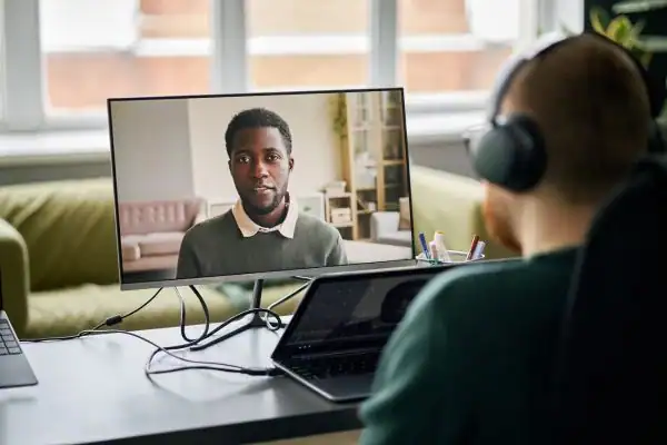Man attending online mediation Ulverston MIAMS session